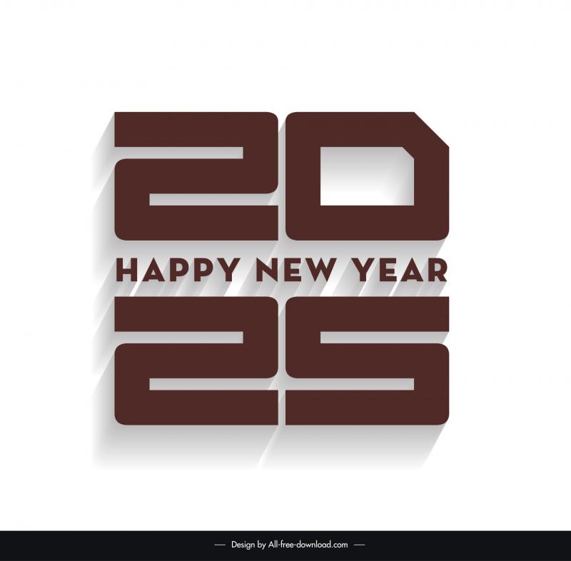 2025 calendar design elements modern shadow number texts 
