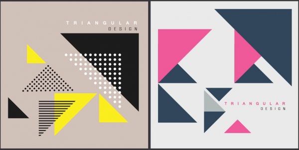 abstract background sets flat triangles decoration 