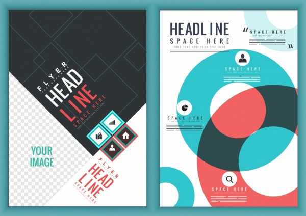 brochure template geometric checkered design 
