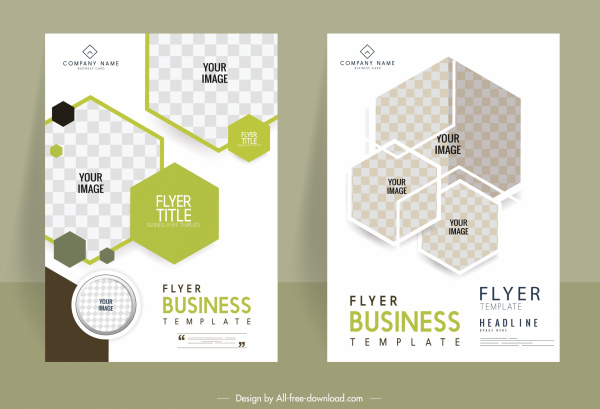 business brochure templates geometric polygonal checkered decor 
