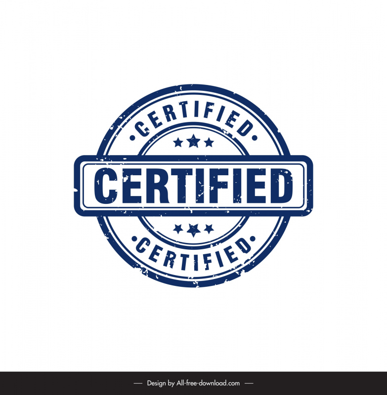 certificate stamp template elegant symmetric circle rectangle shape 