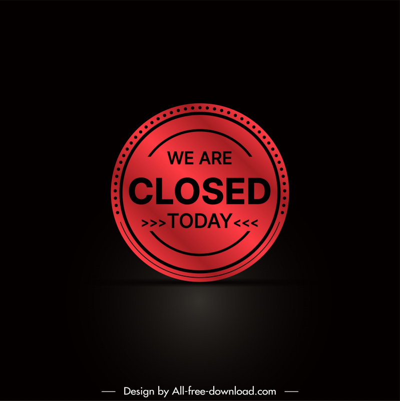 closed stamp template flat dark elegance  