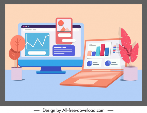digital technology background computers web appliance sketch 