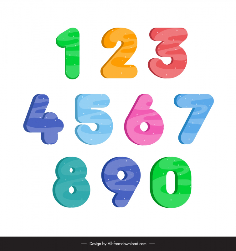 eudcational number design elements elegant modern flat 