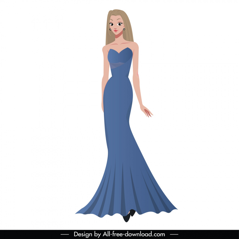 female evening dresses template luxury design  