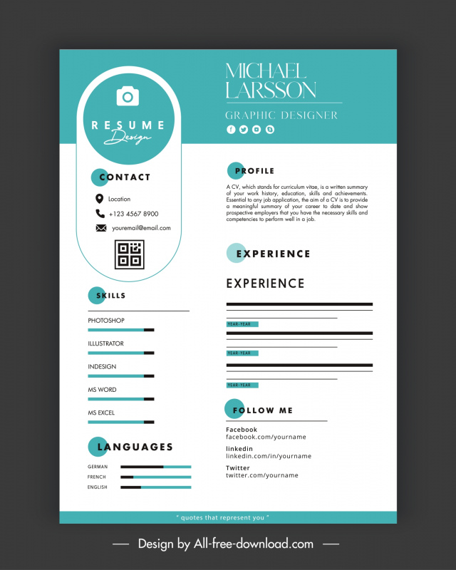programer cv template elegant bright modern 