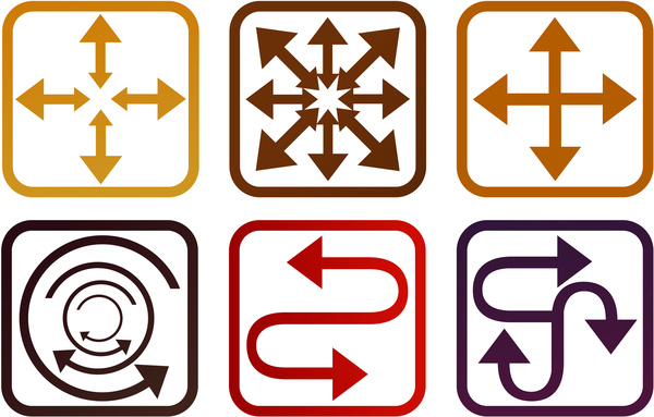 square arrow symbol set 