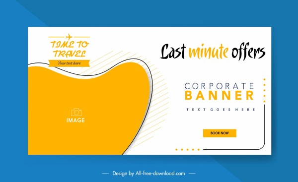 travel advertising banner bright abstract curves sketch 