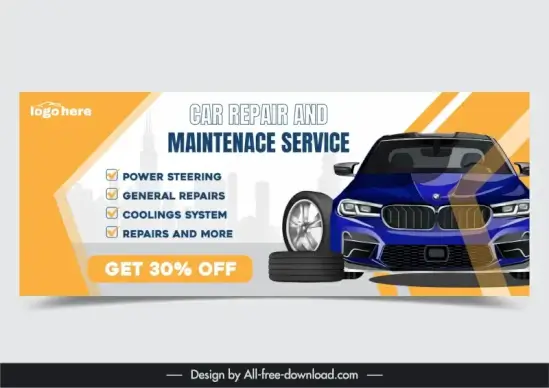 car service banner template elegant car