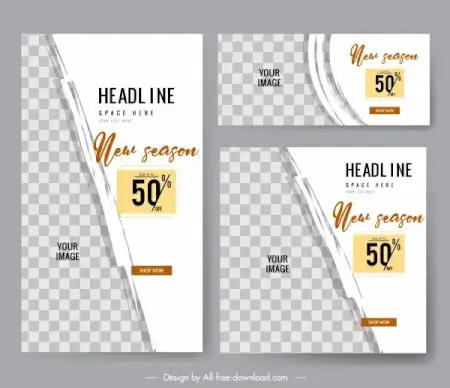 sales poster templates elegant flat checkered grunge decor