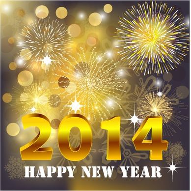 2014 Beautiful New Year Celebration Background