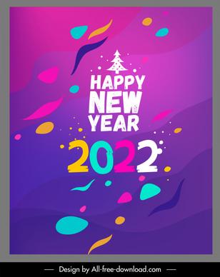 2022 new year dynamic colors texts numbers banner