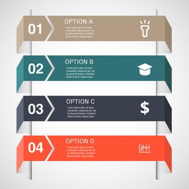 3d infographic vector design with horizontal tabs