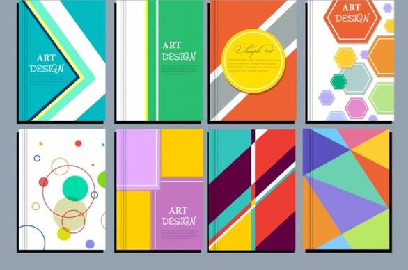 abstract background sets colorful geometric design