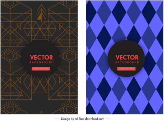 abstract background templates dark colored classical geometric decor
