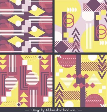 abstract background templates flat colorful geometric decor