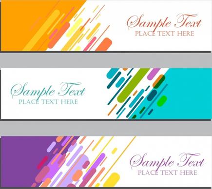 abstract banner templates multicolored geometric decoration