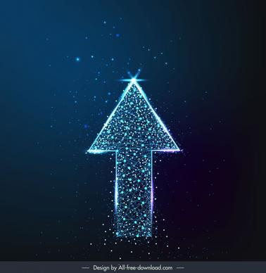   arrow backdrop contrast shining particles light effect