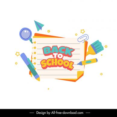 back to school backdrop flat educational elements sketch