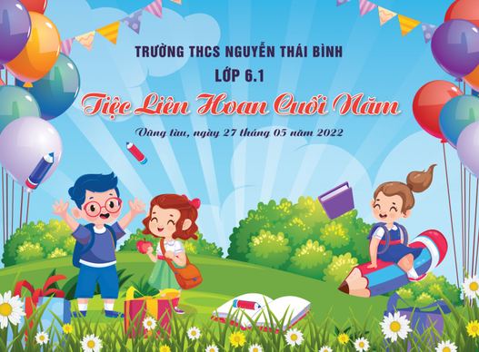 backdrop 31m x 42 m tiec lien hoan cuoi nam template modern elegant cartoon design 