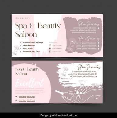 beauty salon banner template dark retro handdrawn