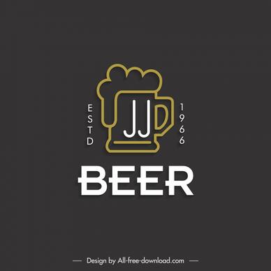 beer bar logo template flat contrast classical