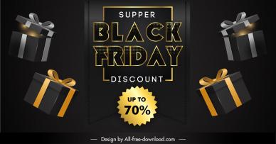 black friday discount banner template elegant presents