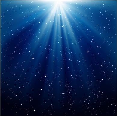 Blue Rays of Light and Stars