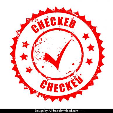 checked stamp template retro stars decor