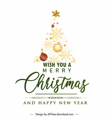 christmas banner template elegant baubles fir tree layout