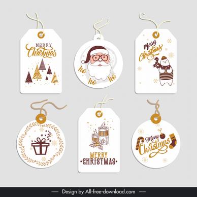 christmas gift tags collection cute handdrawn xmas symbols