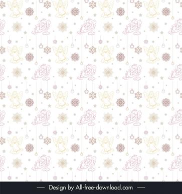 christmas pattern template repeating snowflakes  angels decor