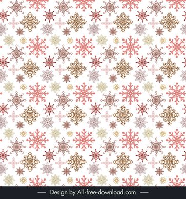 christmas seamless pattern template repeating symmetric snowflakes shapes decor