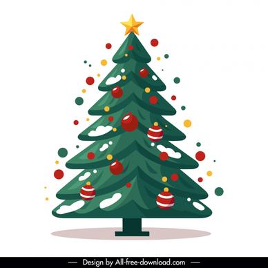 christmas tree design element flat elegant classic