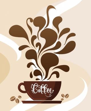 coffee background brown cup splash liquid decoration