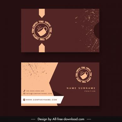 coffee business card template dark retro flat design