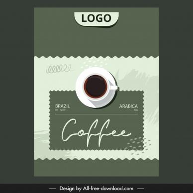  coffee label template elegant flat cup