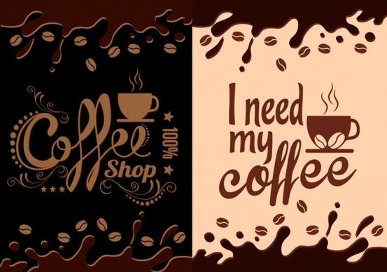 coffee leaflet cover splashing dark brown design