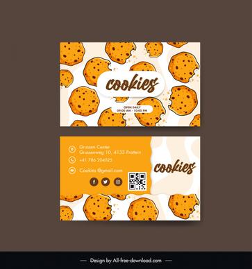 cookie business card template flat classical handdrawn