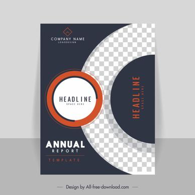 corporate annual report template elegant contrast checkered decor