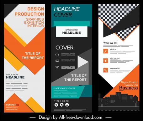 corporate banner templates colorful modern standee shape