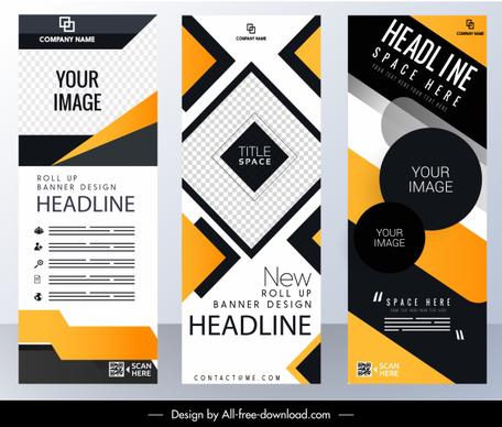 corporate banner templates modern abstract technology vertical design