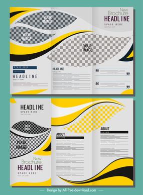 corporate brochure templates bright modern checkered curves decor