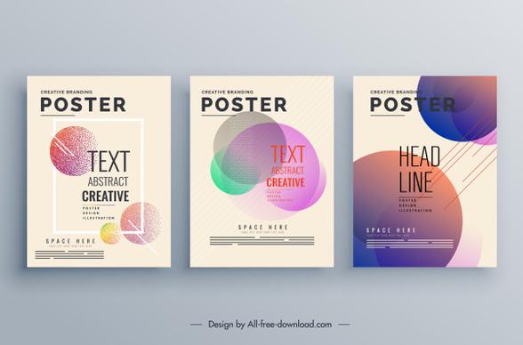 corporate poster templates modern colorful flat circles decor