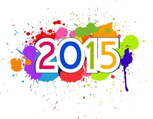Cute and colorful card on New Year 2015