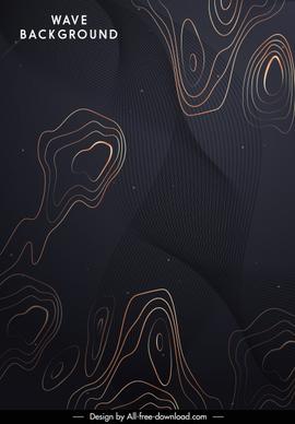 decorative background template waving deformed shapes sketch