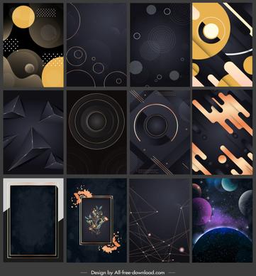 decorative background templates modern dark geometric decor