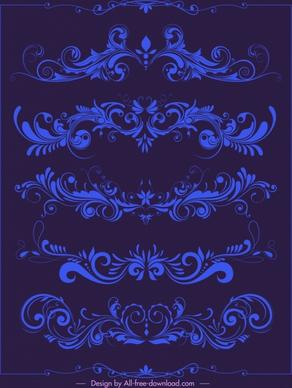 decorative elements elegant classical symmetrical curves