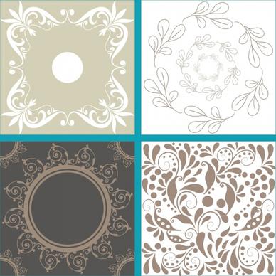 decorative pattern sets classical flower leaf decor