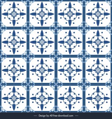decorative pattern template blue repeating symmetrical flat design